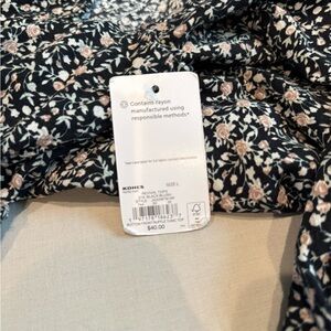 Floral Black and White Top